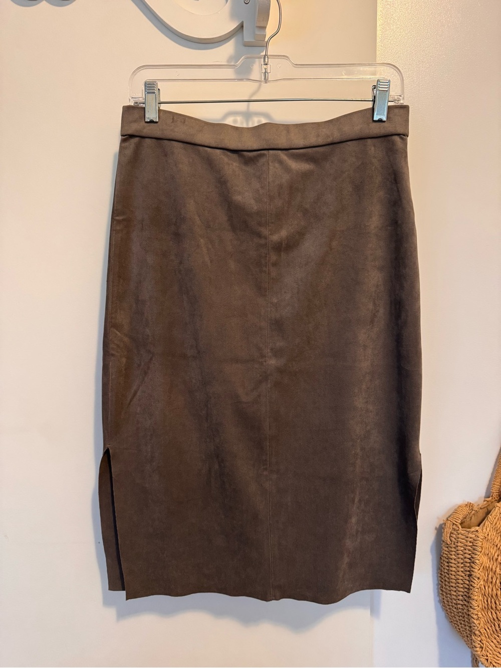 Wilfred Brown Suede Pencil Skirt